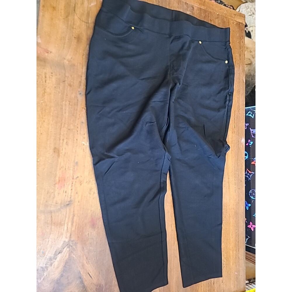 Michael Kors Women’s Black Pull On Pants, Elastic Waist Skinny Sz 3X Ankle - Picture 2 of 10